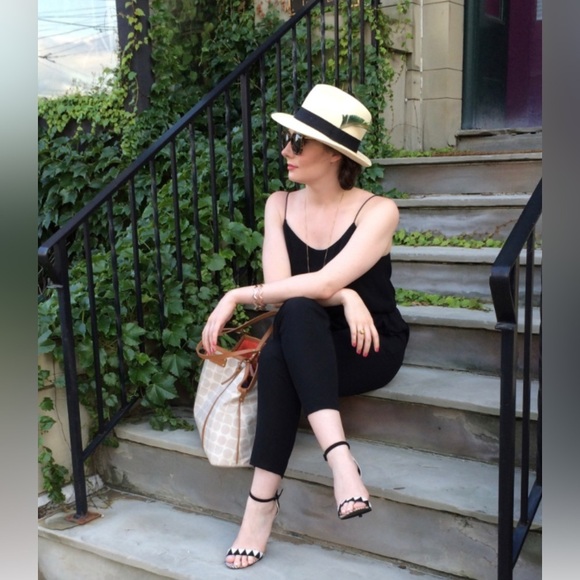 J. Crew Genuine Panama Hat M-L with Ornate Style & Grosgrain Ribbon - Picture 2 of 15